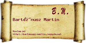 Bartánusz Martin névjegykártya